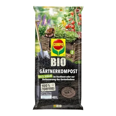 Abbildung von COMPO Blumenerde BIO Gärtner Kompost torffrei, 40 Ltr