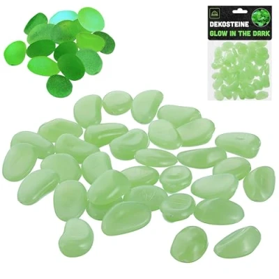 Abbildung von CEPEWA Stein Dekosteine &#039;Glow in the dark&#039; 2,5 2cm grün Kunststoff fluoreszierend
