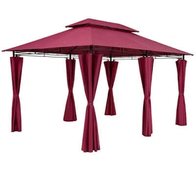 Abbildung von Casaria® Pavillon Topas 3x4m Metall Wasserabweisend UV Schutz 50+ mit Seitenteile Stabil Gartenpavillon Bordeauxviolett