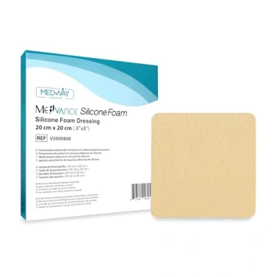Abbildung von MedVanceTM Silikon Schaumabsorbierender Verband mit Silikonkleber, 20 cm x cm, Packung 5 Wundverbänden