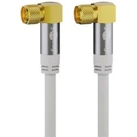 Abbildung von Goobay 70483 2m Satellitenkabel mit 90 Grad gewinkelten F Stecker für DVB S Receiver, 75 Ohm, Kabelinternet Modem, Router Weiß