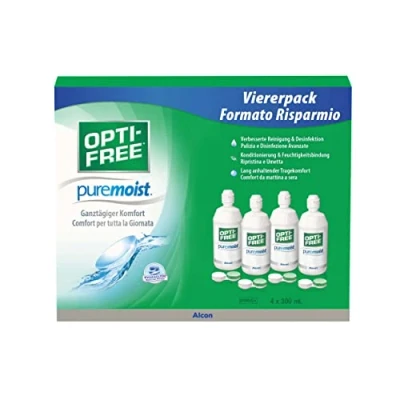 Abbildung von Opti Free PureMoist Kontaktlinsen Pflegemittel, Systempack, 4 x 300 ml