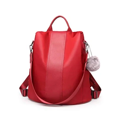 Abbildung von Miss Lulu Rucksack Damen,Rucksack Damen Elegant,rucksack Klein Cityrucksack,Anti Diebstahl (Burgunderrot)