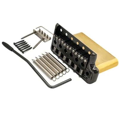 Abbildung von Musiclily Ultra 52,5 mm Messing PRS Style Gitarre Tremolo Bridge 6 Schrauben Steg Messerkante für Strat E Gitarre, Schwarz