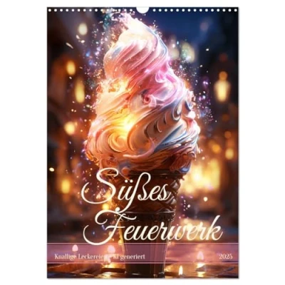 Abbildung von Süßes Feuerwerk (Wandkalender 2025 DIN A3 hoch), CALVENDO Monatskalender
