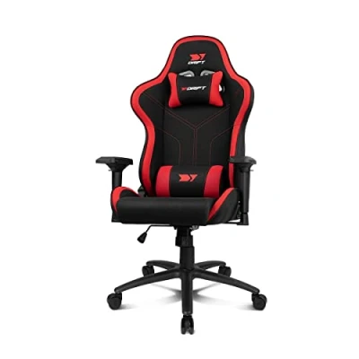 Abbildung von DRIFT Gaming Chair DR110 DR110BR Chair, hochdichter Stoff, 4D Armlehnen, geräuscharme Rollen, Klasse 4 Kolben, Neigung, Nacken /Lendenwirbelkissen, schwarz/rot
