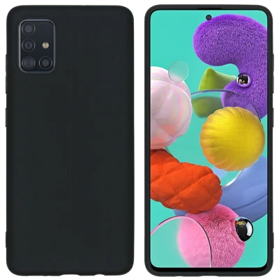 Abbildung von Samsung Galaxy A51 Hülle Silikon iMoshion Soft Case/Backcover Handyhülle Schwarz Natur Design
