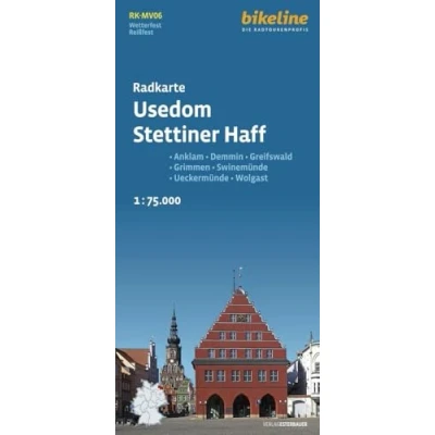 Abbildung von Radkarte Usedom, Stettiner Haff (RK MV06): Anklam Demmin Greifswald Grimmen Swinemünde Ueckermünde Usedom Wolgast, 1:75.000, wetterfest (Bikeline Radkarte)