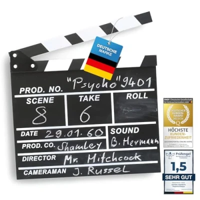 Abbildung von Goods+Gadgets Filmklappe Regisseurklappe XXL, Hollywood Deko Regie Film Klappe Regieklappe
