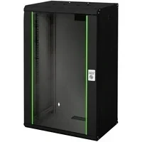 Abbildung von DIGITUS Netzwerk Schrank 19 zoll 20 HE Wandmontage 450 mm Tiefe Traglast 100 kg Unique Serie Glastür Schwarz