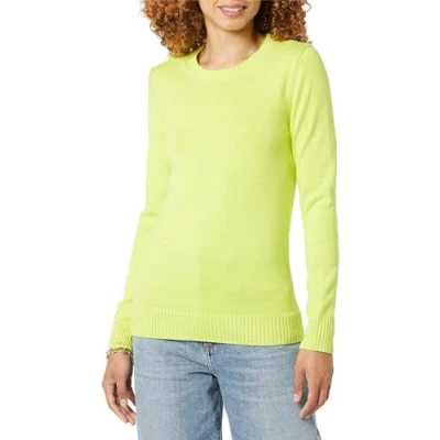Abbildung von Amazon Essentials Damen Pullover Mit Rundhalsausschnitt Aus 100 % Baumwolle (Erhältlich In Übergröße), Lindgrün, L