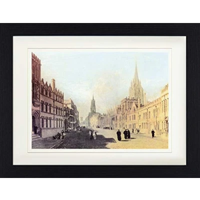 Abbildung von 1art1 Joseph William Turner Poster Ansicht Der High Street, Oxford, 1810 Gerahmtes Bild Mit Edlem Passepartout Wand Bilder Im Bilderrahmen 40x30 cm