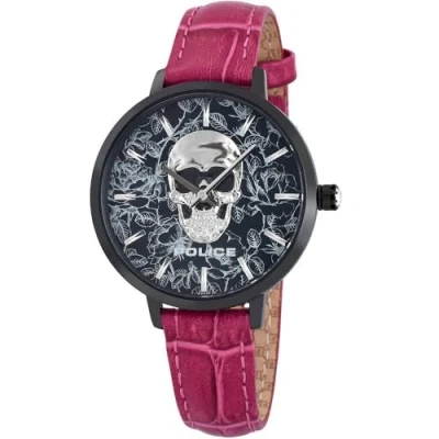 Abbildung von Police Damen Analog Quarz Uhr mit Leder Armband PL.16032MSB/06