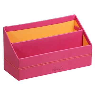 Abbildung von Rhodia 318942C Briefablage (10 x 25 31 cm, ideal für Ihre Organisation, Kunstleder, elegant, praktisch) 1 Stück, himbeer