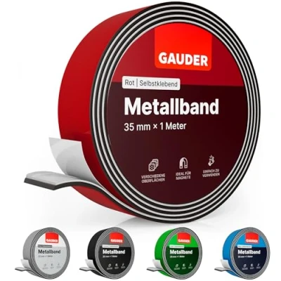 Abbildung von GAUDER Metallband selbstklebend rot I Magnethaftband ideal für Tonies® Figuren &amp; Regale Magnetband Magnete Ferroband Eisenband (1 m)