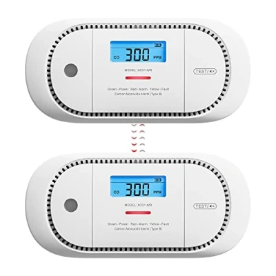 Abbildung von X Sense Funkvernetzter CO Melder mit austauschbarer Batterie, Kohlenmonoxid Melder, LCD Display und Spitzenwertspeicher, gemäß der Norm EN 50291, XC01 WR, 2 Stück