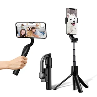 Abbildung von Gimbal Phone Stabilizer with Bluetooth Remote Control Selfie Stick for Vlog/Youtuber/Live Stream, Compatible iPhone and Android (Brown)