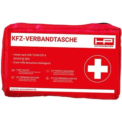 Abbildung von HP Autozubehör 10039 KFZ Verbandtasche in Rot Mindesthaltbarkeit min. 4 Jahre