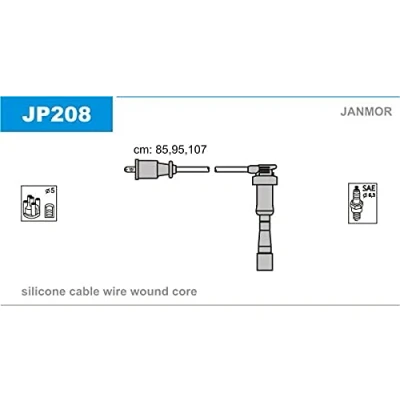 Abbildung von JANMOR JP208 Zündkabelsatz KIA: SORENTO 1, MITSUBISHI: PAJERO 2