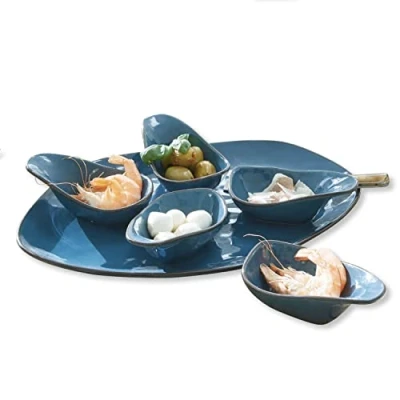 Abbildung von Mirabeau Geschirr Set Servierschälchen 6er Biarré blau, Steinzeug
