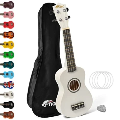 Abbildung von Tiger UKE7 WH Sopran Ukulele mit Tasche für Anfänger Weiß