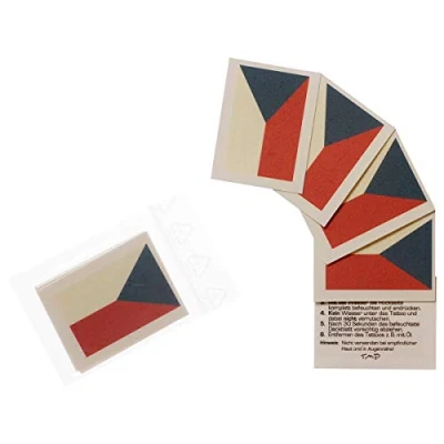 Abbildung von 25 x Tschechien tattoo Fan Fahnen Set Czech Republic temporary Flag (25)