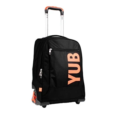 Abbildung von Yub TROLLEY URBAN FLUO, Rucksack mit Trolleyfunktion, Schulranzen Rollen, 3 in 1, ab 1. Klasse, für Schule, Gymnasium, Reisen&amp;Freizeit, Mädchen&amp;Jungen, schwarz