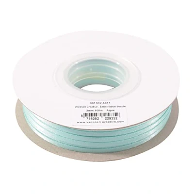 Abbildung von Vaessen Creative Satinband 3mmx100m Aqua Blau