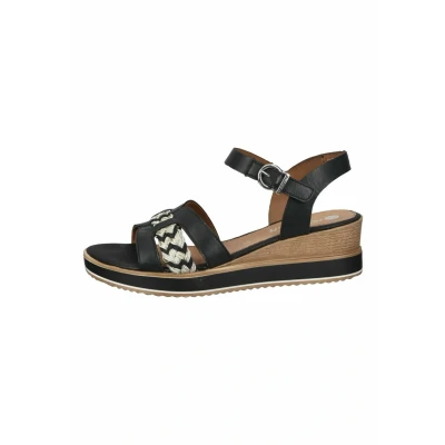 Abbildung von Remonte Damen Keilsandalen D6461, Frauen Sandalen,Keilsandaletten,Keilabsatz,Wedge Heel,hoch,Sommerschuhe,Freizeitschuhe,schwarz Kombi (02),40 EU