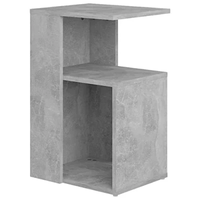 Abbildung von vidaXL Beistelltisch mit Stauraum Couchtisch Wohnzimmertisch Sofatisch Kaffeetisch Anstelltisch Tisch Wohnzimmer Betongrau 36x30x56cm Holzwerkstoff