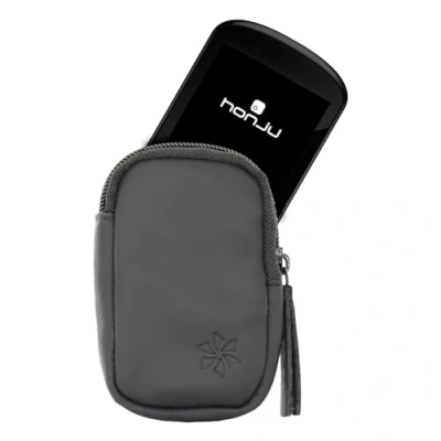 Abbildung von honju Bike Leder Tasche für Garmin Edge 830/530 (inkl. Solar Versionen) E Bike/Pedelec (Displayschutz, Schutz vor Kratzer &amp; Schmutz) schwarz