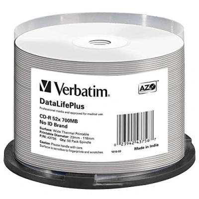 Abbildung von Verbatim CD R Rohlinge (52x Speed, 700MB, 50er Stück)
