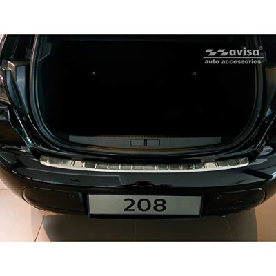 Abbildung von Avisa Edelstahl Heckstoßstangenschutz kompatibel mit Peugeot 208 II HB 5 türer 2019 &#039;Ribs&#039;