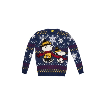 Abbildung von Snoopy THE Peanuts Winter UGLY Strickpullover, Größe: XXL, Blau