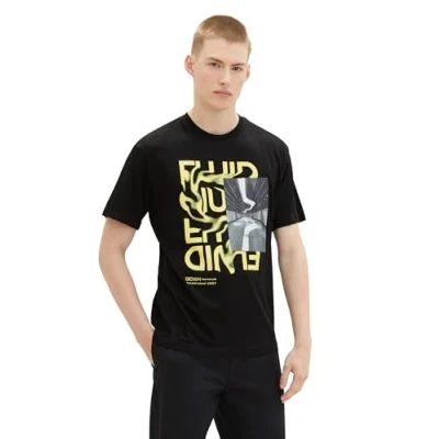Abbildung von TOM Tailor Denim Tshirt print, Herren, Größe: Medium, Black