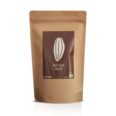 Abbildung von 400g Bio Rohkakao Pulver ungesüßt aus Peru 100% natürlich Raw Cacao Powder rawster