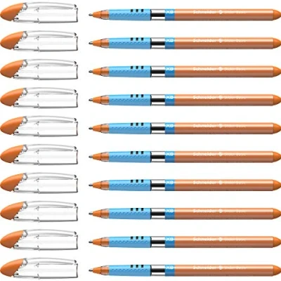 Abbildung von Schneider 151206 Slider Basic Kugelschreiber (Kappenmodell mit Soft Grip Zone und der Strichstärke XB) 10er Packung, orange