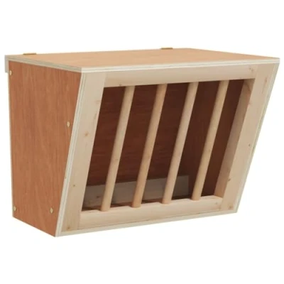 Abbildung von vidaXL Heuraufe für Kaninchen, Heuspender Sicher Gesund, Futterspender Raufe Kaninchenkäfig Wand, Kleintierraufe Heuhalter, Massivholz Tanne