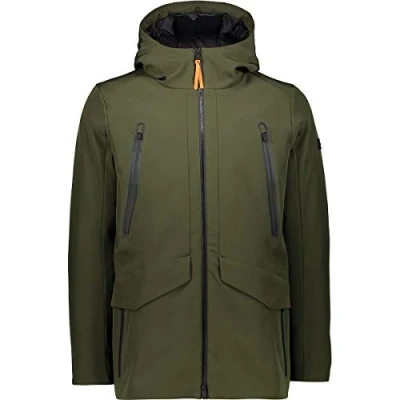 Abbildung von CMP Herren Softshelljacke mit fester Kapuze, Ölgrün, 56