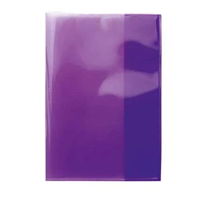 Abbildung von HERMA 19617 Heftumschläge A5 Transparent Violett Lila, 10 Stück, Hefthüllen aus strapazierfähiger, abwischbarer &amp; extra dicker Polypropylen Folie, durchsichtige Heftschoner Set für Schulhefte, farbig