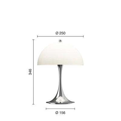 Abbildung von Louis Poulsen LED Akkulampe Panthella 250 chrom/beige IP44