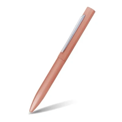 Abbildung von Online Kugelschreiber OCTOPEN I hochwertiger Metall Kuli Rosegold auswechselbare Großraum Mine Schreibfarbe blau, dokumentenecht Geschenkidee