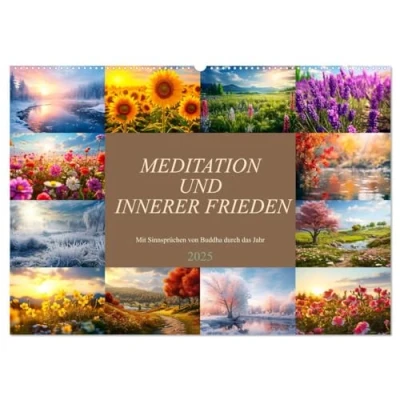 Abbildung von Meditation und innerer Frieden (Wandkalender 2025 DIN A2 quer), CALVENDO Monatskalender