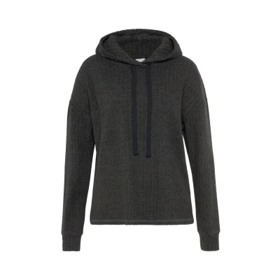 Abbildung von LASCANA Hoodie &quot; Kapuzensweatshirt&quot;, meliert mit Bindeband und überschnittene Schultern, Loungeanzug