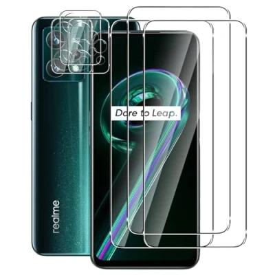 Abbildung von FWKDWHPH [3+3 Stück Temperglas Schutzfolie für Realme 9 Pro 5G Panzerglas und Kamera Schutzfolie,9H Härte,kratzfest,blasenfrei,HD Displayschutz