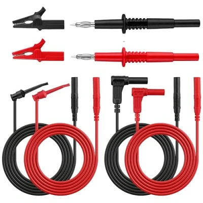 Abbildung von Neoteck Messleitungen 8PCS Multimeter Zubehör Set mit Verlängerungskabel Prüfsonden Krokodilklemmen Mini Haken