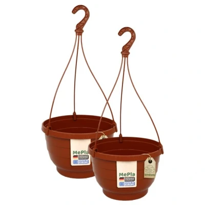 Abbildung von Heimwerkercenter Blumentopf MePla 2 Stück Wetterfestes Ampel KOMET ø20 cm Terrakotta