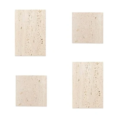 Abbildung von GISELA D Naturstein Foto Requisiten, Fotografie Requisiten Schmuck, Kosmetik, Aufbewahrungstablett, Produkt Zubehör (weiß, 4 Stück (15 x 8 cm)