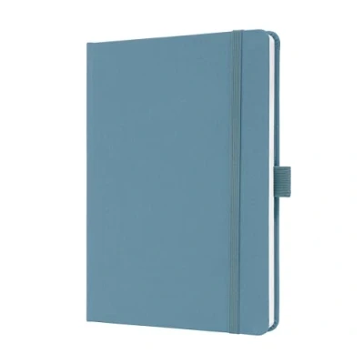 Abbildung von Sigel JN401 Notizbuch Tagebuch Jolie, ca. A5, liniert, 100 g/qm, Hardcover mit Textileinband, Gummiband, Stifteschlaufe, Einstecktasche, blau, vegan, aus nachhaltigem Papier