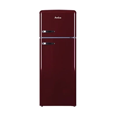 Abbildung von Amica KGC 15631 R Retro Kühl /Gefrierkombination / Wine Red (Weinrot) 144cm (H) x 55cm (B) 62cm (T) Design Kühlschrank mit Gefrierfach